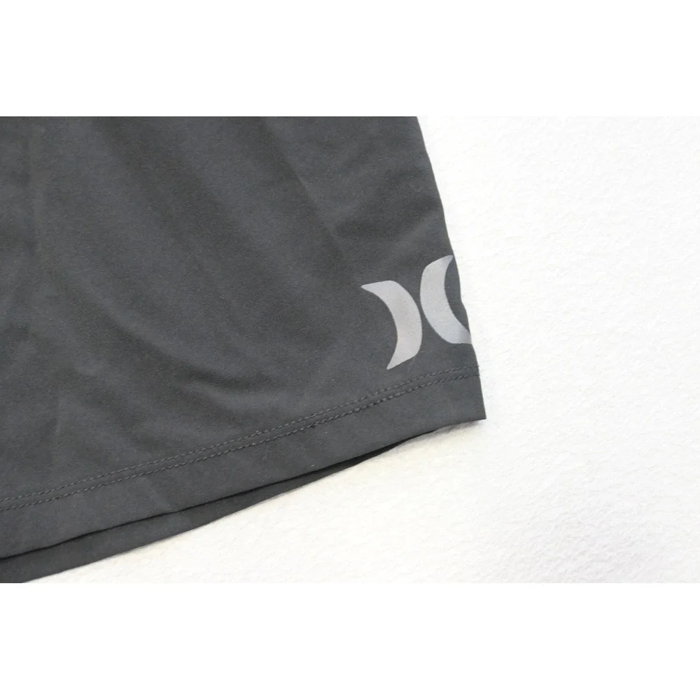 Hurley Board Shorts Mens 31 Black Solid Swim Trunks Lace Up Pocket Excellent